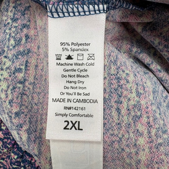 LuLaRoe Shorts Bundle Womens 2XL Pink Blue Black Elastic High Paperbag Waist - Picture 6 of 16